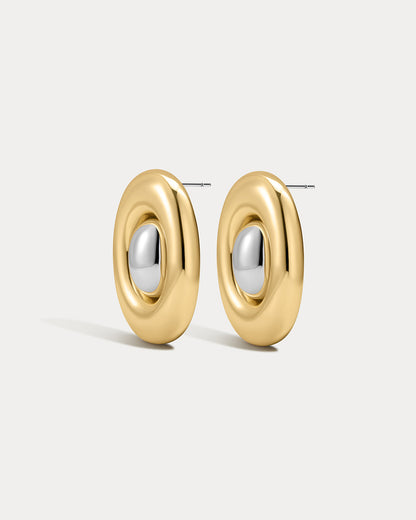 The Two-Tone Chrome Orb Statement Studs