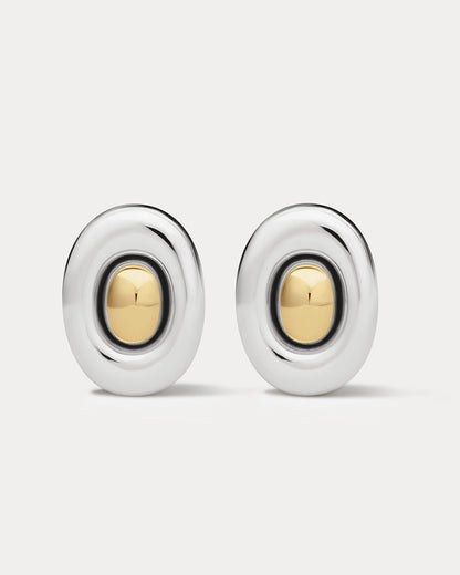 The Two-Tone Chrome Orb Statement Studs