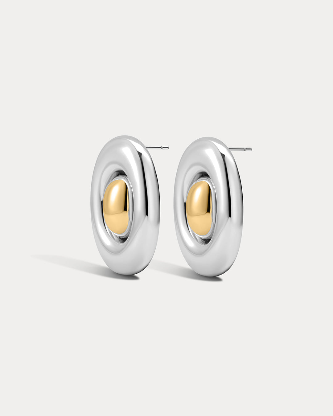 The Two-Tone Chrome Orb Statement Studs