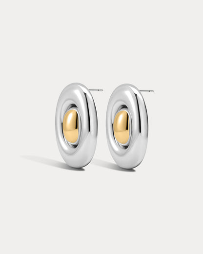 The Two-Tone Chrome Orb Statement Studs