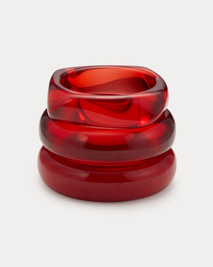 The Formentera Bangle Set- Red