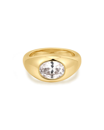 The Oval Orbit Bezel Ring