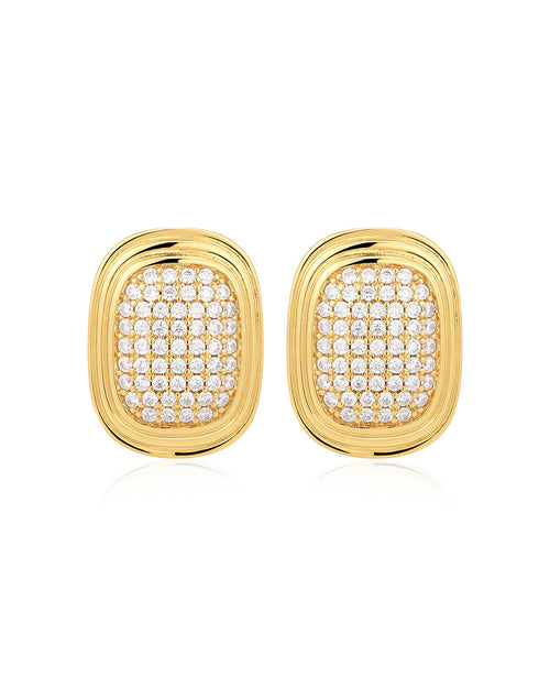 The Pave Oval Statement Studs