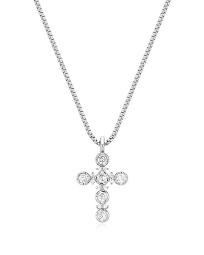 The Rosette Cross Charm Necklace