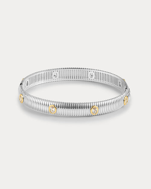 The Georgia Ridged Bangle- Silver
