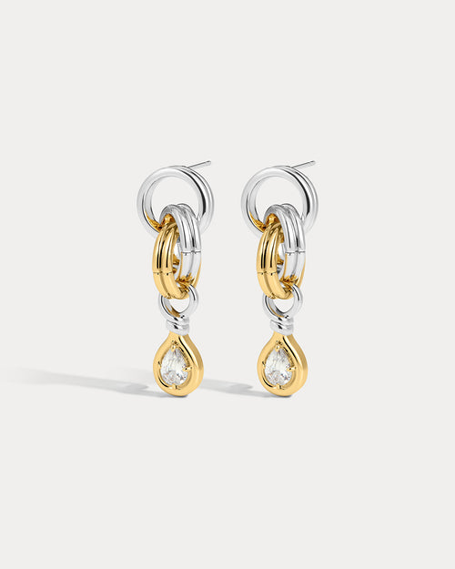The Georgia Stone Twisted Studs- Silver