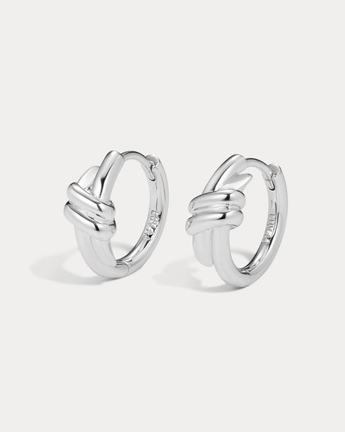 The Margaux Knot Hoops- Silver