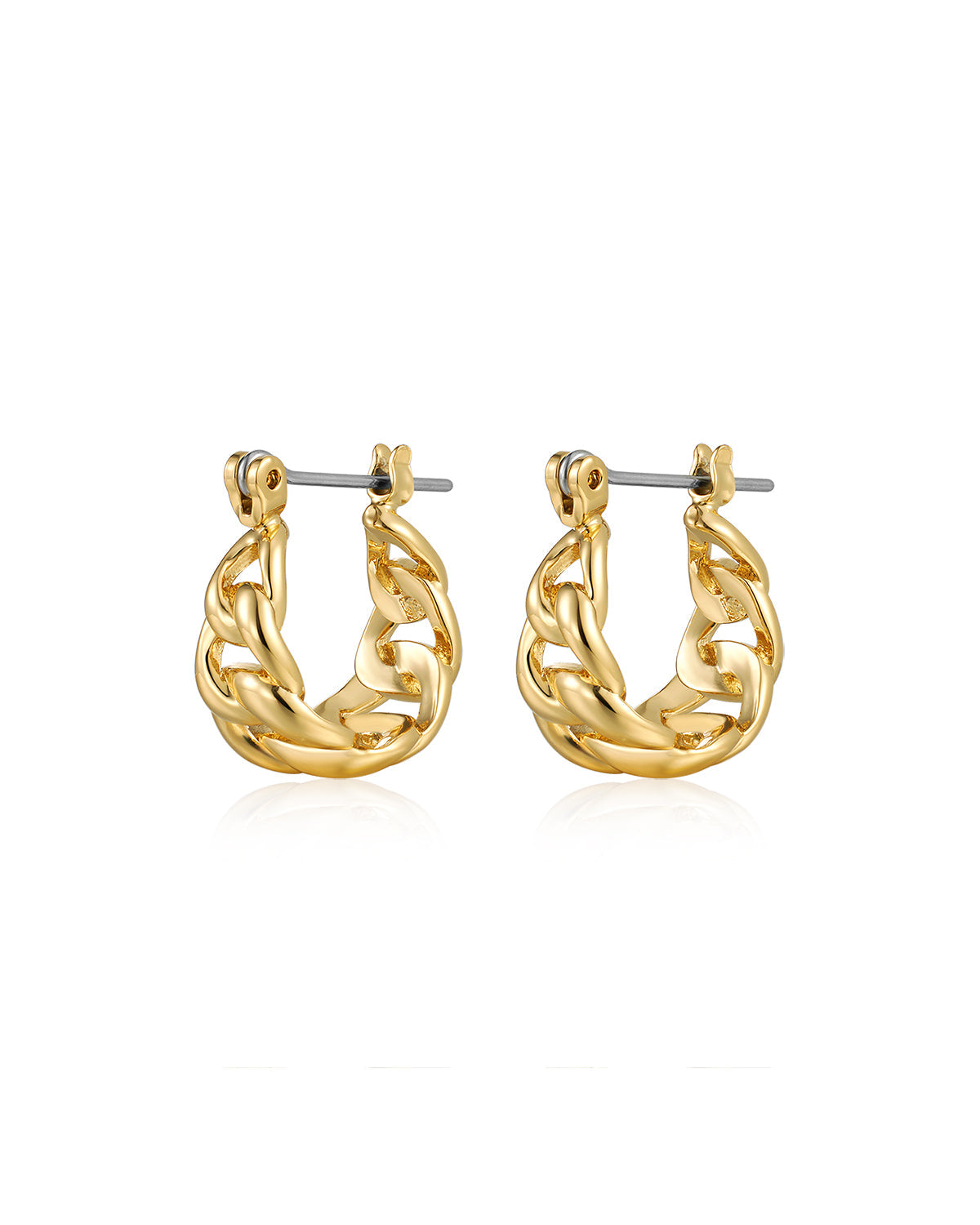 The Mini Louis Chain Hoops- Gold