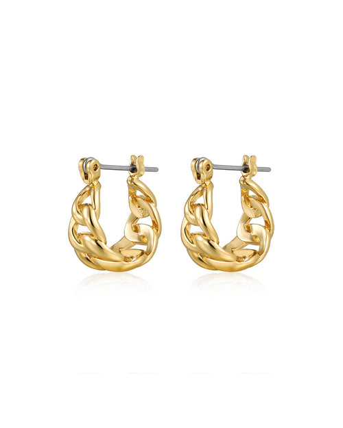 The Mini Louis Chain Hoops- Gold