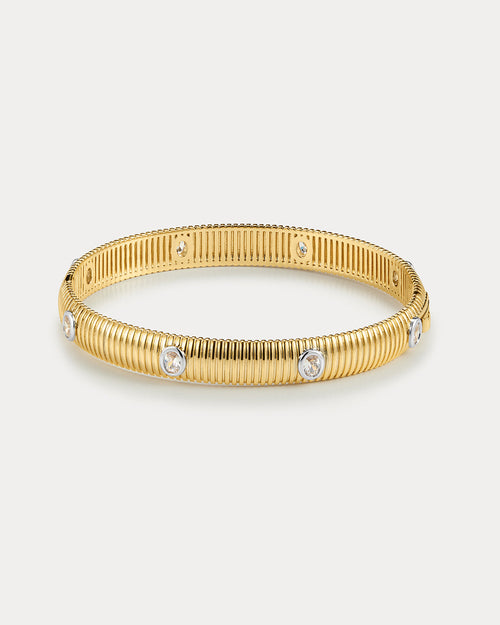 The Georgia Ridged Bangle- Gold