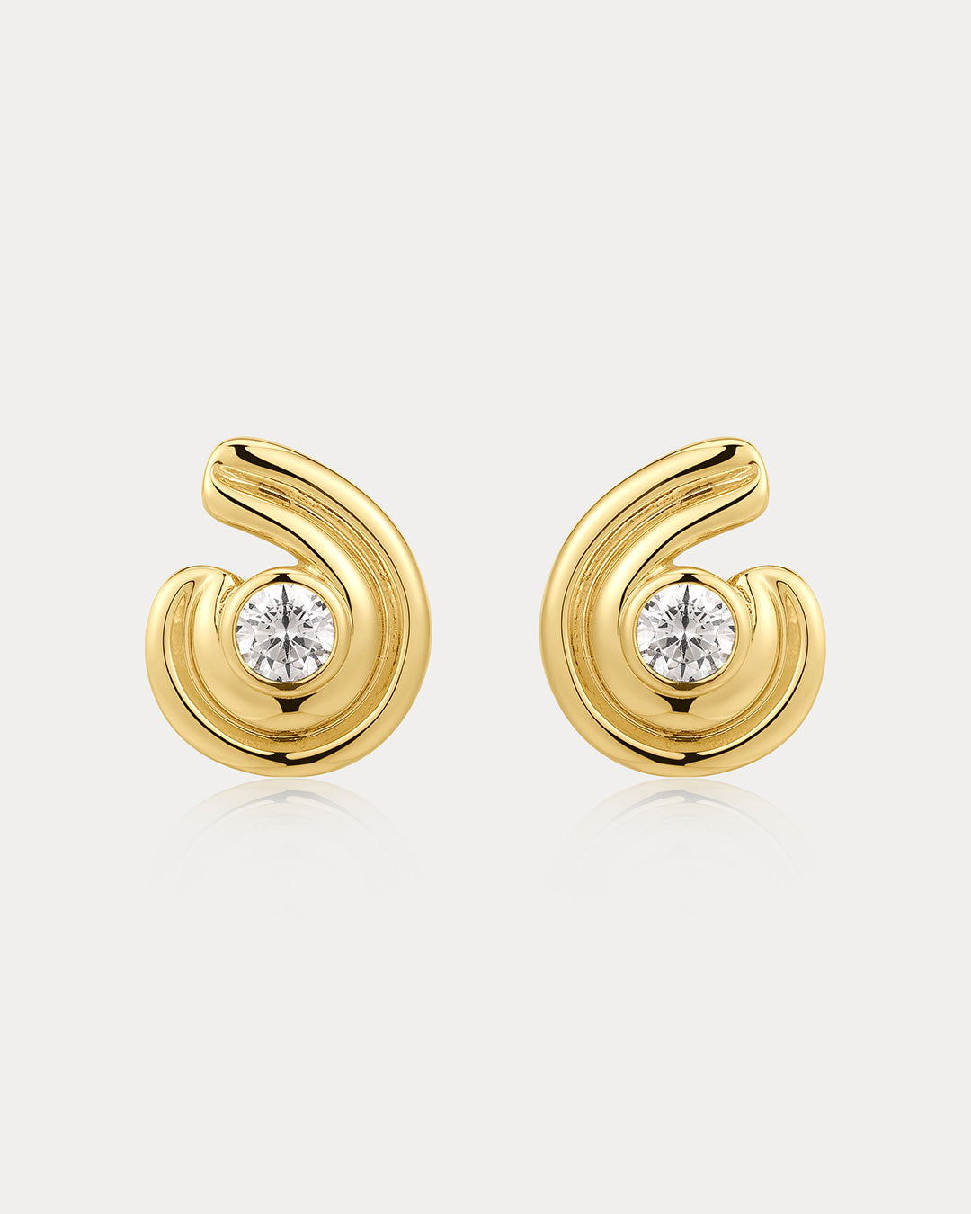 Wave Bezel Twist Studs