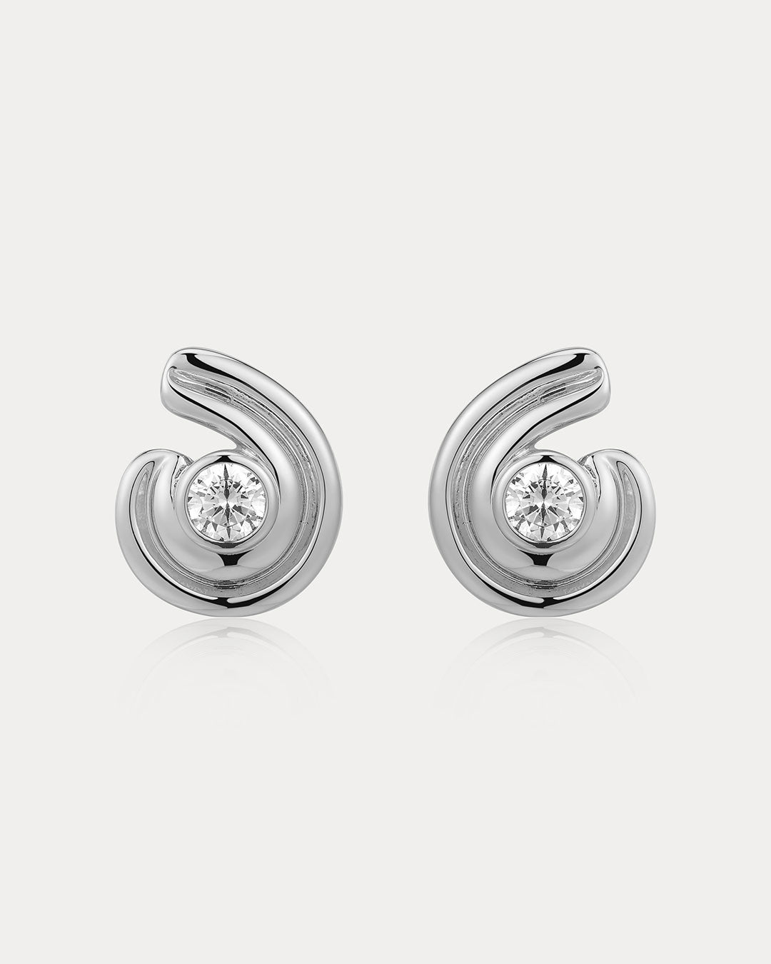 Wave Bezel Twist Studs