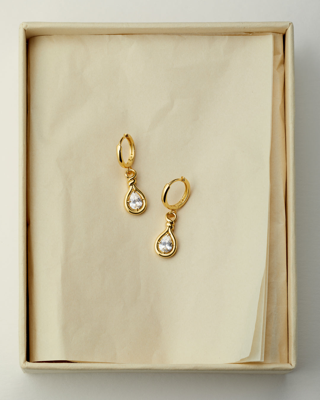 The Georgia Stone Knot Hoops- Gold