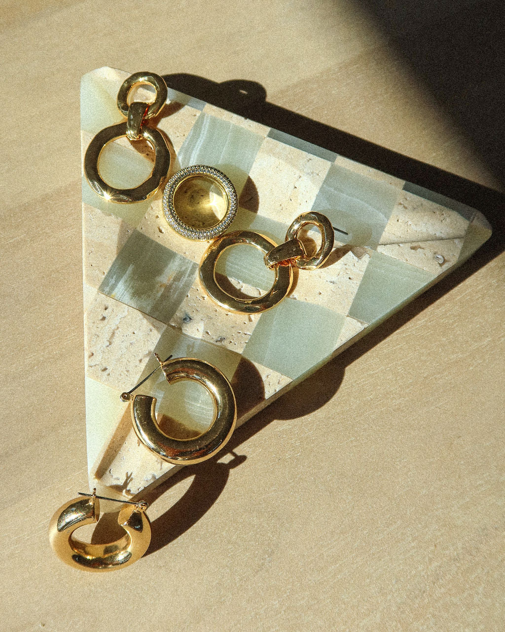 Triangle Travertine Tray