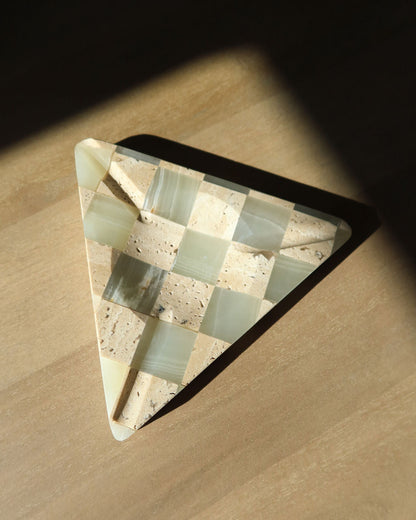 Triangle Travertine Tray