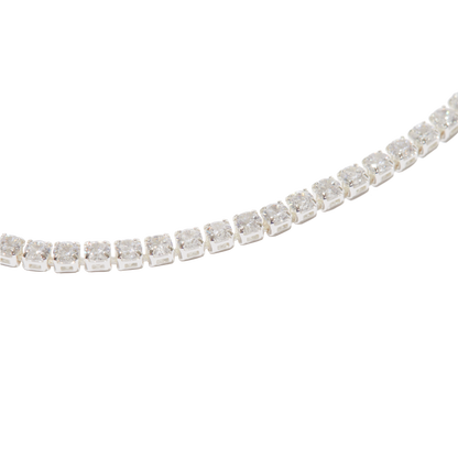 The Prong-Set Tennis Necklace- Silver