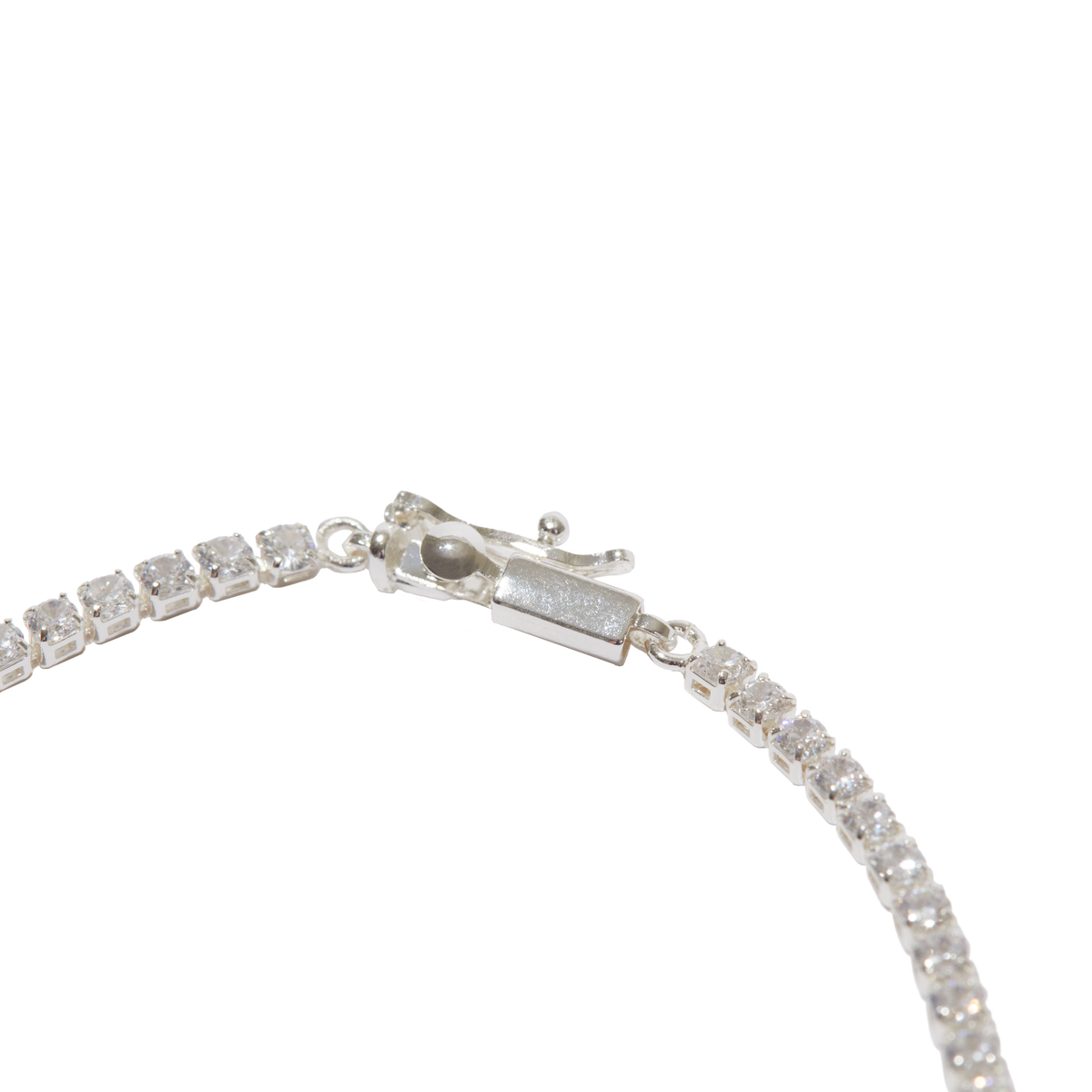 The Prong-Set Tennis Necklace- Silver