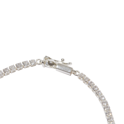 The Prong-Set Tennis Necklace- Silver